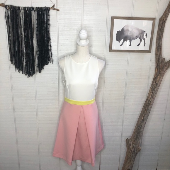 ERIN by Erin featherston color block yellow and off white dress NWT - Picture 3 of 17